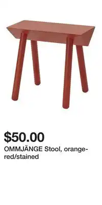 IKEA OMMJÄNGE Stool, orange-red/stained offer