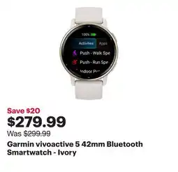 Best Buy Garmin vivoactive 5 42mm Bluetooth Smartwatch - Ivory offer