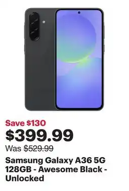 Best Buy Samsung Galaxy A36 5G 128GB - Awesome Black - Unlocked offer