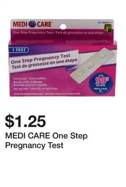 Dollarama MEDI CARE One Step Pregnancy Test offer