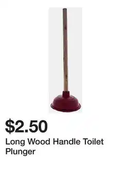 Dollarama Long Wood Handle Toilet Plunger offer
