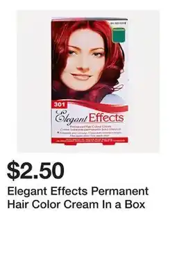 Dollarama Elegant Effects Permanent Hair Color Cream In a Box offer
