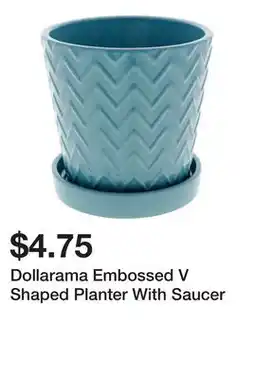 Dollarama Dollarama Embossed V Shaped Planter With Saucer offer