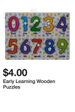Dollarama Early Learning Wooden Puzzles offer