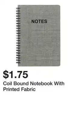 Dollarama Coil Bound Notebook With Printed Fabric offer