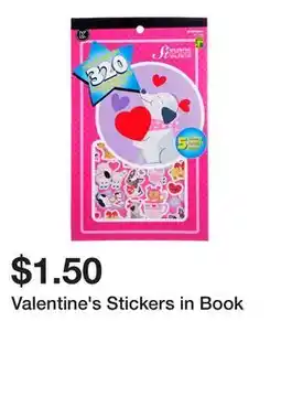 Dollarama Valentine's Stickers in Book offer