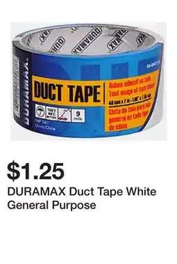 Dollarama DURAMAX Duct Tape White General Purpose offer