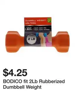 Dollarama BODICO fit 2Lb Rubberized Dumbbell Weight offer
