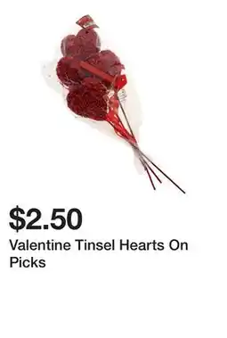 Dollarama Valentine Tinsel Hearts On Picks offer