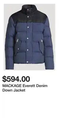 Holt Renfrew MACKAGE Everett Denim Down Jacket offer