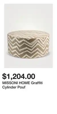 Holt Renfrew MISSONI HOME Graffiti Cylinder Pouf offer
