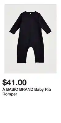 Holt Renfrew A BASIC BRAND Baby Rib Romper offer