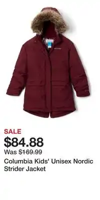 Mark's Columbia Kids' Unisex Nordic Strider Jacket offer