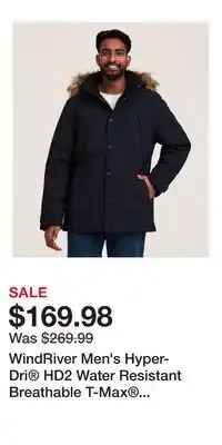 Mark's WindRiver Men's Hyper-Dri HD2 Water Resistant Breathable T-Max Charge Insulated Parka offer