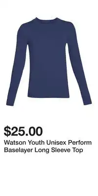 Mark's Watson Youth Unisex Perform Baselayer Long Sleeve Top offer