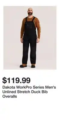 Mark's Dakota WorkPro Series Men's Unlined Stretch Duck Bib Overalls offer