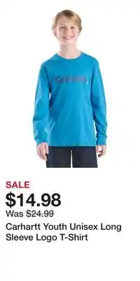 Mark's Carhartt Youth Unisex Long Sleeve Logo T-Shirt offer