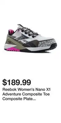 Mark's Reebok Women's Nano X1 Adventure Composite Toe Composite Plate Athletic Shoes offer