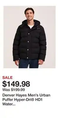 Mark's Denver Hayes Men's Urban Puffer Hyper-Dri HD1 Water Repellent-Breathable T-Max Insulated Jacket offer