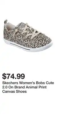 Mark's Skechers Women's Bobs Cute 2.0 On Brand Animal Print Canvas Shoes offer