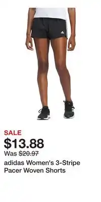 Sport Chek adidas Women's 3-Stripe Pacer Woven Shorts offer