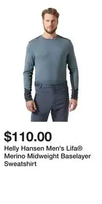 Sport Chek Helly Hansen Men's Lifa Merino Midweight Baselayer Sweatshirt offer