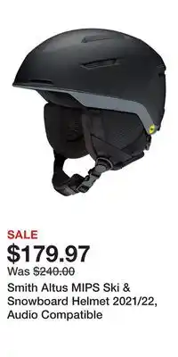 Sport Chek Smith Altus MIPS Ski & Snowboard Helmet 2021/22, Audio Compatible offer