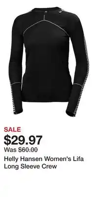 Sport Chek Helly Hansen Women's Lifa Long Sleeve Crew offer