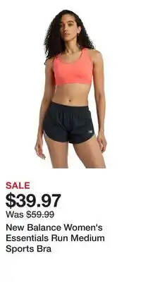 Sport Chek New Balance Women's Essentials Run Medium Sports Bra offer