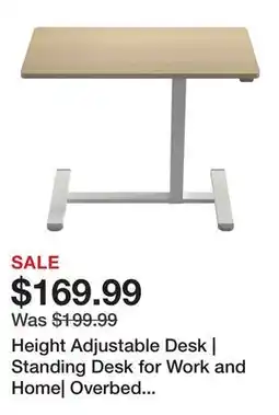 TSC Stores Height Adjustable Desk | Standing Desk for Work and Home| Overbed C- Table Height Adjustable Desk offer