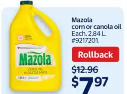 Walmart Mazola corn or canola oil offer