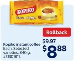 Walmart Kopiko instant coffee offer
