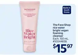 Walmart The Face Shop rice water bright vegan foaming cleanser offer