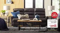 La Z Boy Liam Leather Seated Reclining Sofa offer