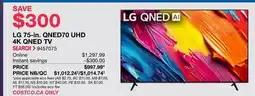 Costco LG 75-in. QNED70 UHD 4K QNED TV offer