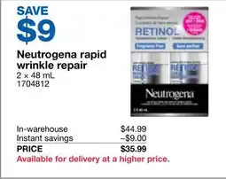 Costco Neutrogena rapid wrinkle repair offer