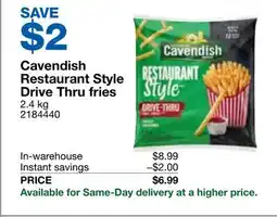 Costco Cavendish Restaurant Style Drive Thru fries offer
