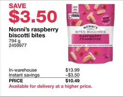 Costco Nonni's raspberry biscotti bites offer