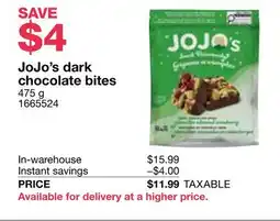 Costco JoJo's dark chocolate bites offer