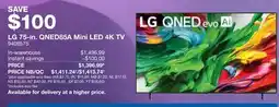 Costco LG 75-in. QNED85A Mini LED 4K TV offer