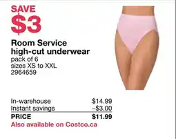 Costco Room Service high-cut underwear offer