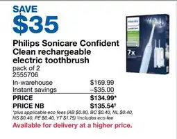 Costco Philips Sonicare Confident Clean rechargeable electric toothbrush offer