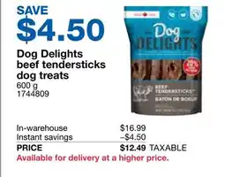 Costco Dog Delights beef tendersticks dog treats offer