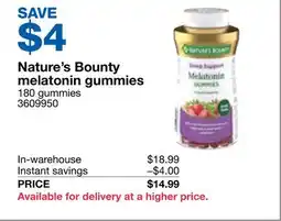 Costco Nature's Bounty melatonin gummies offer