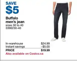 Costco Buffalo men's jean offer