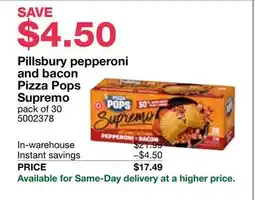 Costco Pillsbury pepperoni and bacon Pizza Pops Supremo offer