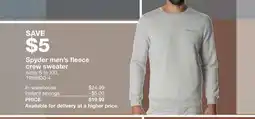 Costco Spyder men's fleece crew sweater offer