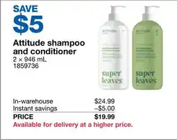 Costco Attitude shampoo and conditioner offer