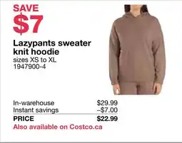 Costco Lazypants sweater knit hoodie offer