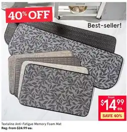 Kitchen Stuff Plus Textaline Anti-Fatigue Memory Foam Mat offer